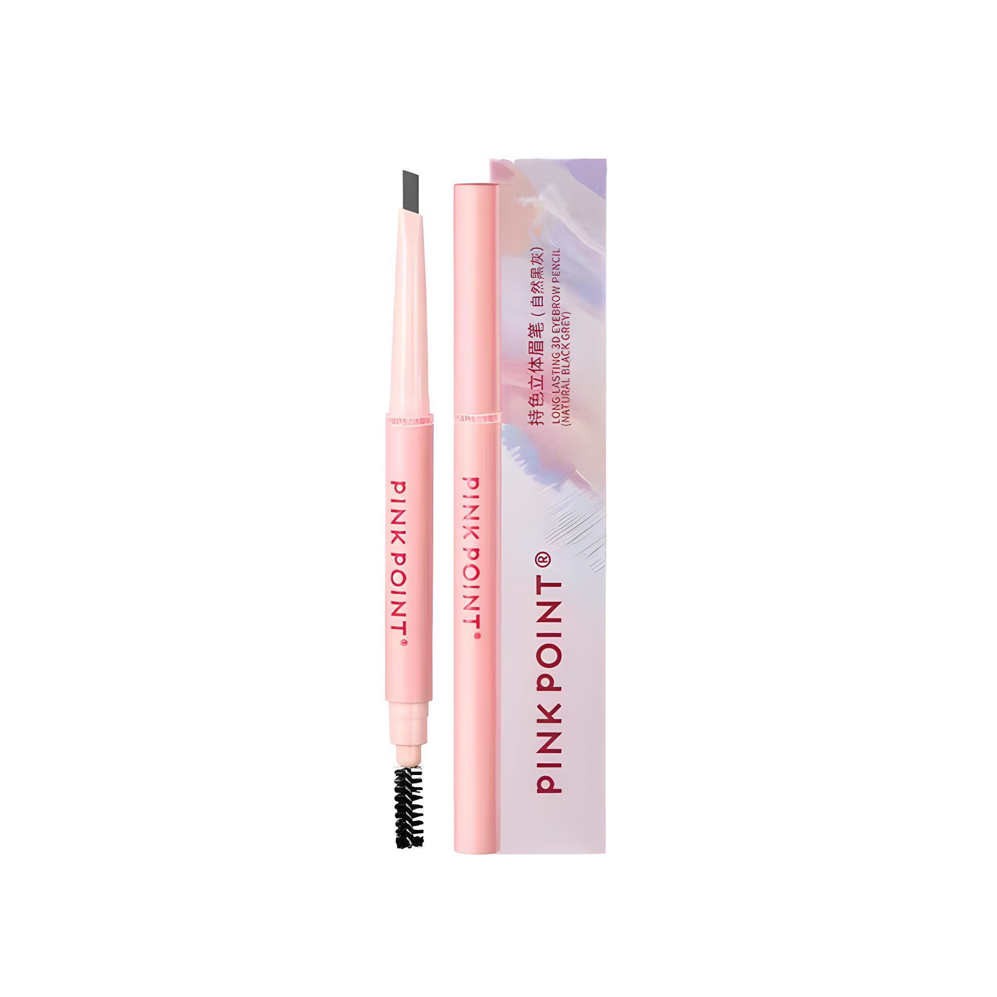 PINK POINT Карандаш для бровей со стойким объемным цветом. Цвет: Естественный маренго/темно-серый, 0.3 г
