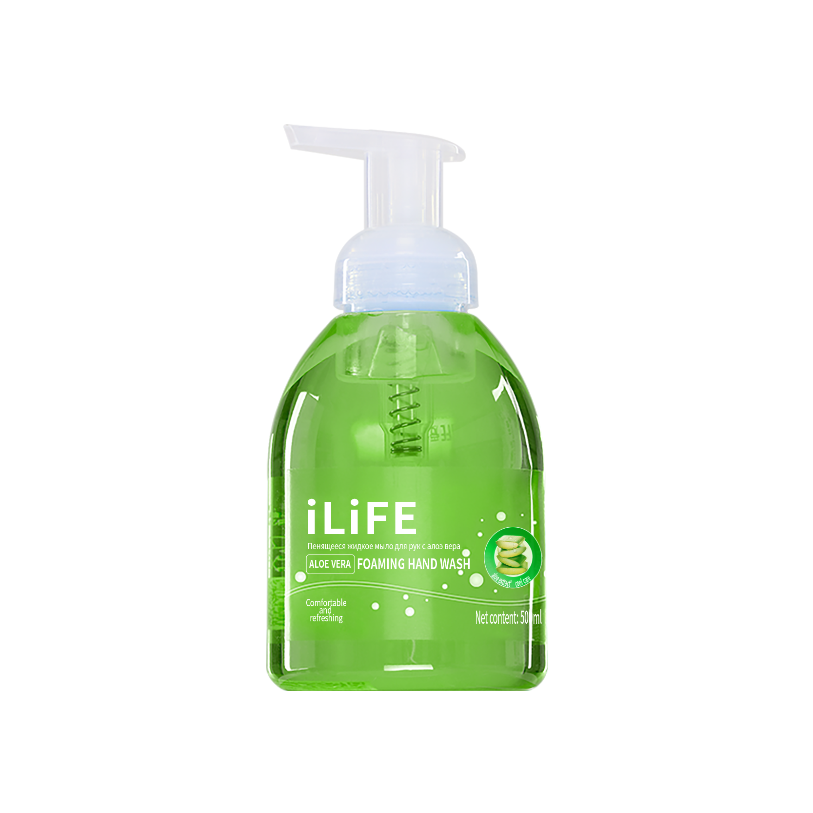 iLiFE Жидкое мыло-пенка для рук с алоэ вера 500 мл